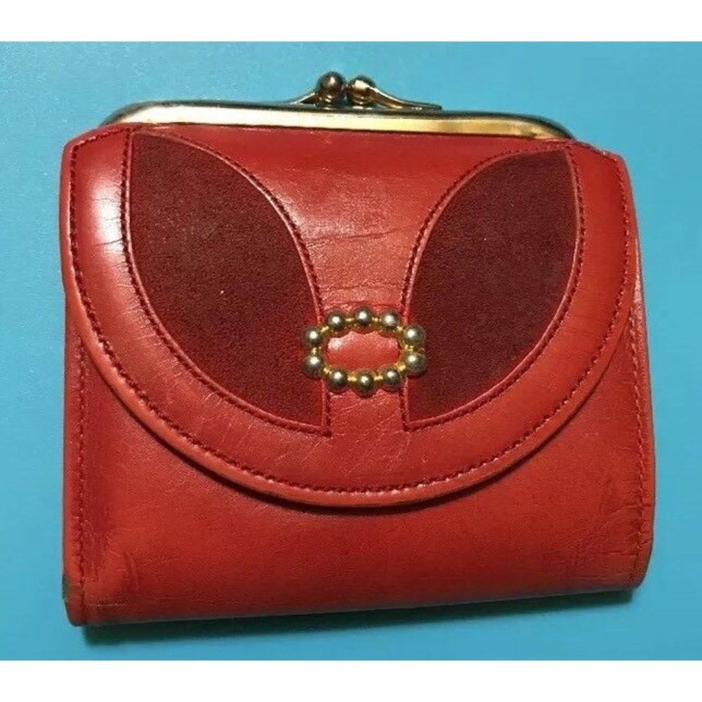 VINTAGE Princess Gardner Red Calfskin Bifold Wallet